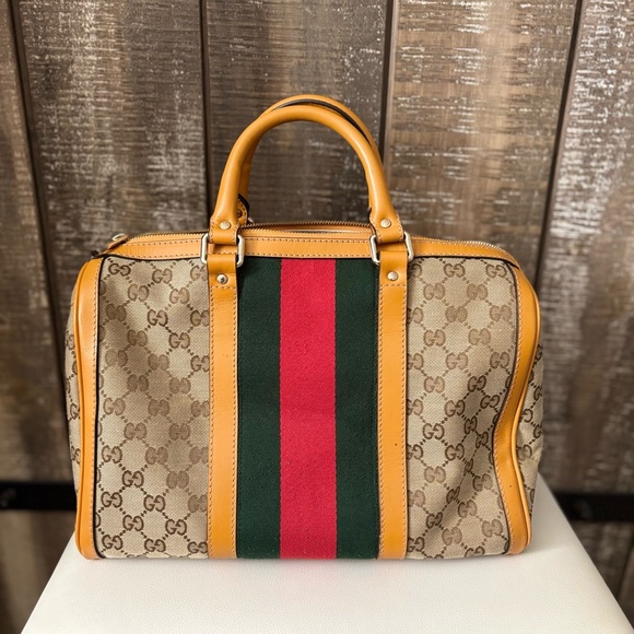 Gucci Web Vintage Boston Bag - Picture 9 of 14